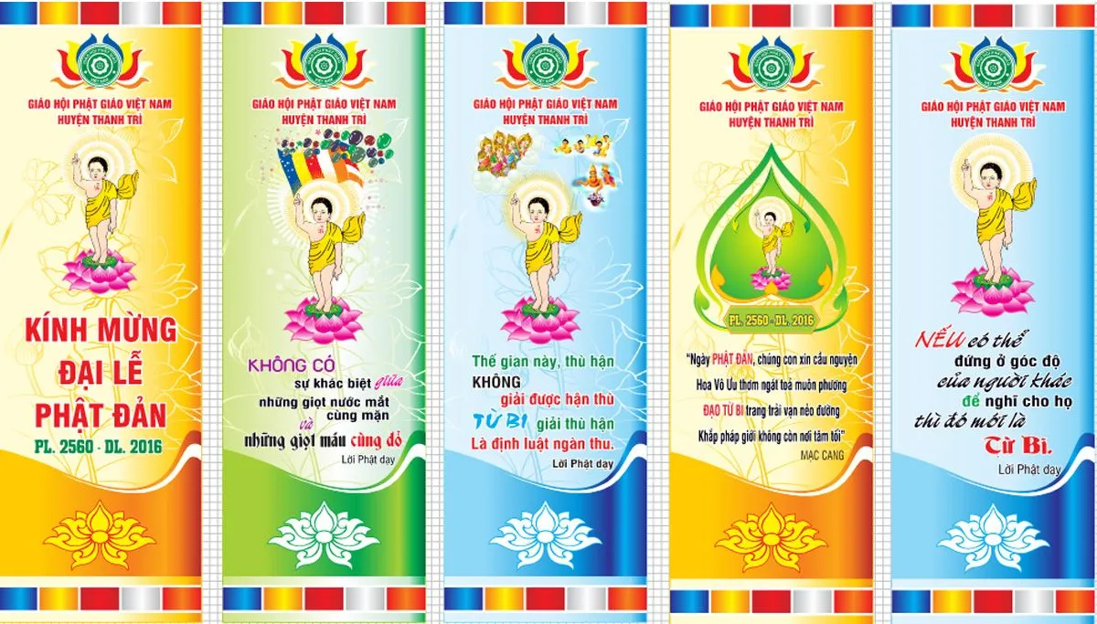 Mẫu phướn chào mừng lễ phật đản File Corel 009