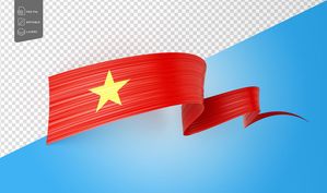 Ảnh dải cờ Việt Nam tung bay PSD mẫu số 148