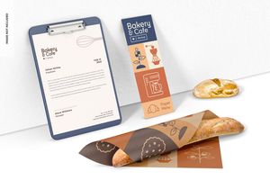 Mẫu mockup nhận diện thương hiệu bánh ngọt file PSD