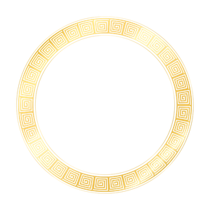 Mẫu khung hoa văn hình tròn màu vàng gold sang trọng vector file PNG 036