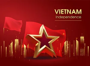 Background nền đỏ sao vàng gold sang trọng ngày quốc khánh Việt Nam - File AI 057