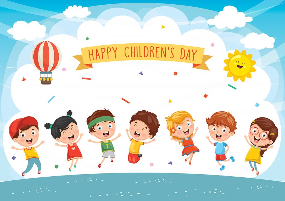 Mẫu banner trẻ vui trên bãi cát mừng ngày lễ của trẻ - CR1130