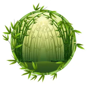 Khung ảnh cây tre tự nhiên vector file AI 042
