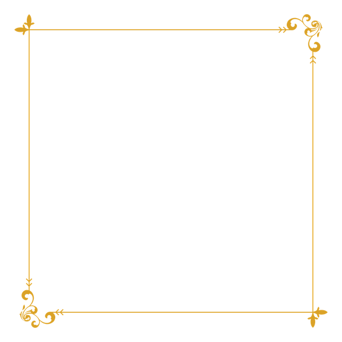 Mẫu khung hoa văn hình vuông cổ điển màu vàng gold vector file PNG 046
