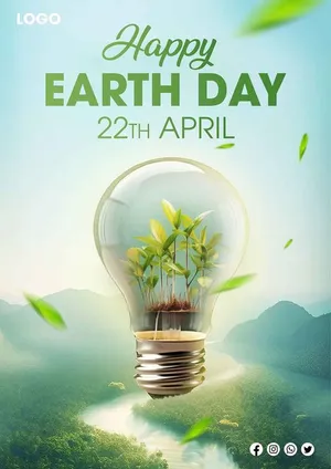 Poster mừng ngày trái đất file PSD 003