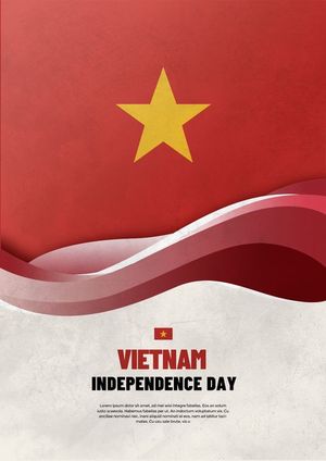 Poster nghỉ lễ ngày quốc khánh 2-9 nền cờ Việt Nam File PSD 11