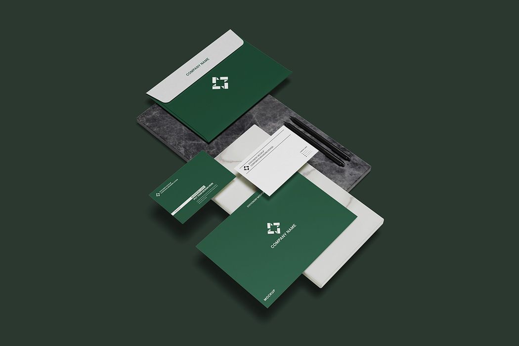 Mẫu mockup nhận điện văn phòng phẩm thanh lịch file PSD