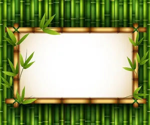 Mẫu backgroud khung tranh cây trúc màu xanh file AI 128