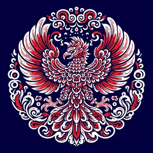 Mẫu ảnh minh họa chim phượng hoàng Indonesia vector CR064