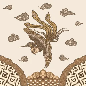 Mẫu ảnh minh họa phượng hoàng Indonesia vector CR050