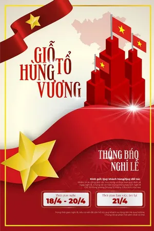 Thông báo nghỉ lễ ngày Giỗ Tổ Hùng Vương File AI 054