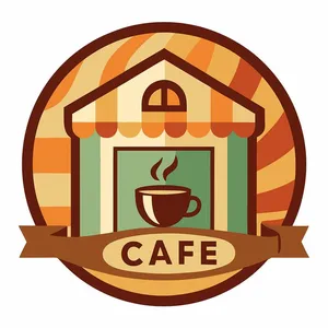 Ảnh logo quán cà phê phong cách hoài cổ file AI - 036