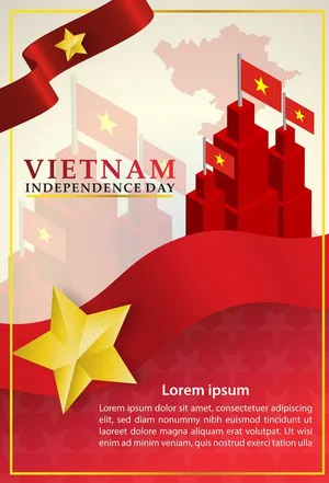 Mẫu poster chào mừng ngày quốc khánh Việt Nam cờ đỏ sao vàng - File AI 073