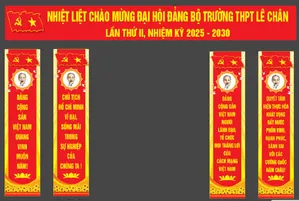 Bộ khánh tiết trang trí hội trường chào mừng đại hội đảng bộ file corel