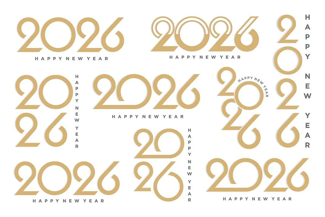 Số 2026 phong các tối giản file vector số 7