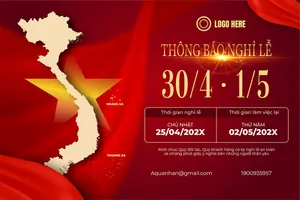 Baner thông báo nghỉ lễ chào mừng ngày giải phóng miền Nam sang trọng File AI 0039