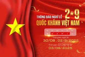 Banner thông báo nghỉ lễ ngày quốc khánh Việt Nam nền cờ đỏ sao vàng - File AI 050