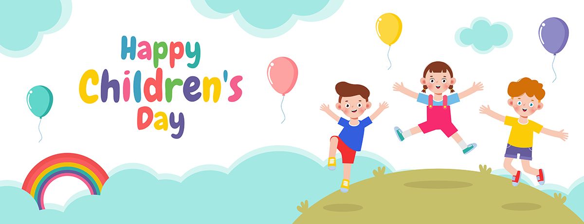 Mẫu banner, background trẻ liên hoan vui chơi mừng ngày ngày lễ của trẻ - CR1022