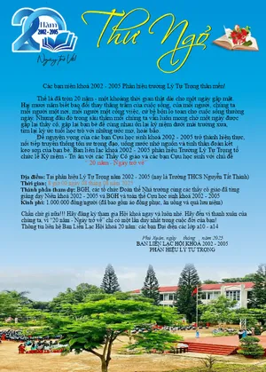 Mẫu thư mời họp lớp kỷ niệm 20 năm ra trường file corel