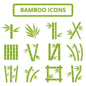 Mẫu icon cây tre vector màu xanh file AI 035