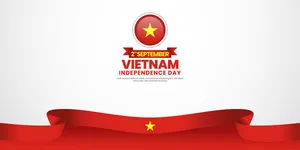 Mẫu banner kỷ niệm chào mừng ngày quốc khánh Việt Nam nền trắng ruy băng cờ đỏ sao vàng- File AI 079