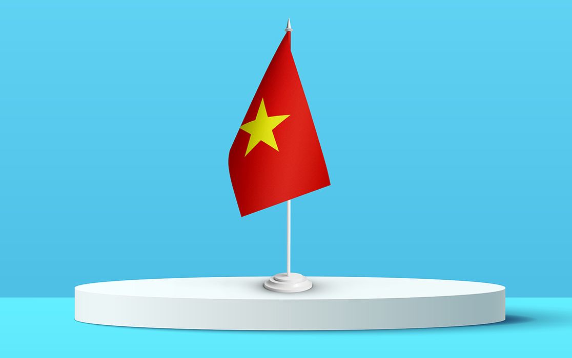 Ảnh cờ việt nam nền xanh mẫu số 149
