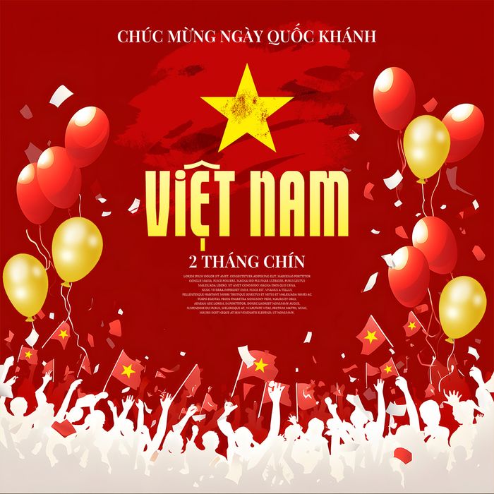 Poster chào mừng ngày quốc khánh Việt Nam nền đỏ File PSD 8