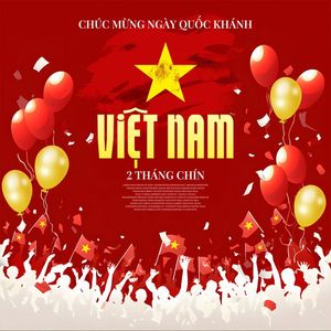 Poster chào mừng ngày quốc khánh Việt Nam nền đỏ File PSD 8