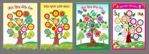 Trang trí mầm non, trang trí cây thành tích – File Corel