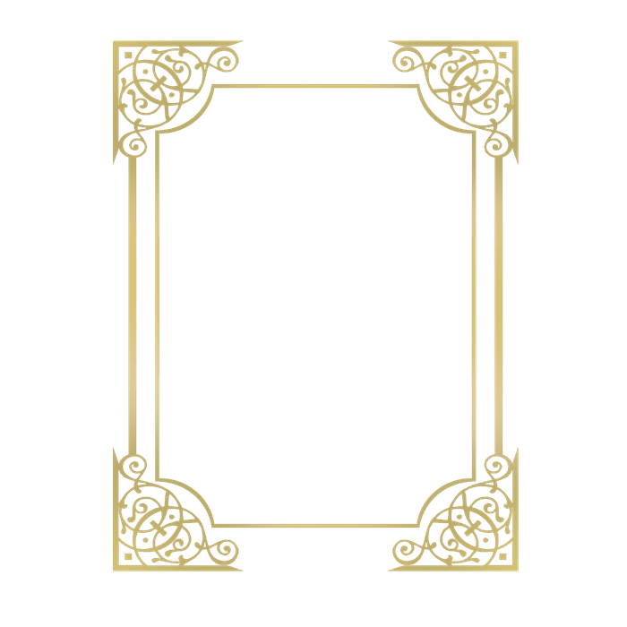 Mẫu khung hoa văn góc vuông cách tân sang trọng vector file PNG 043