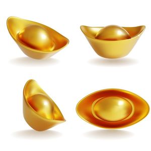 Ảnh 4 đĩnh vàng sang trọng lấp lánh 3D File số 081