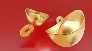 Ảnh tiền vàng, đĩnh vàng lớn sang trọng nền đỏ 3D File số 092