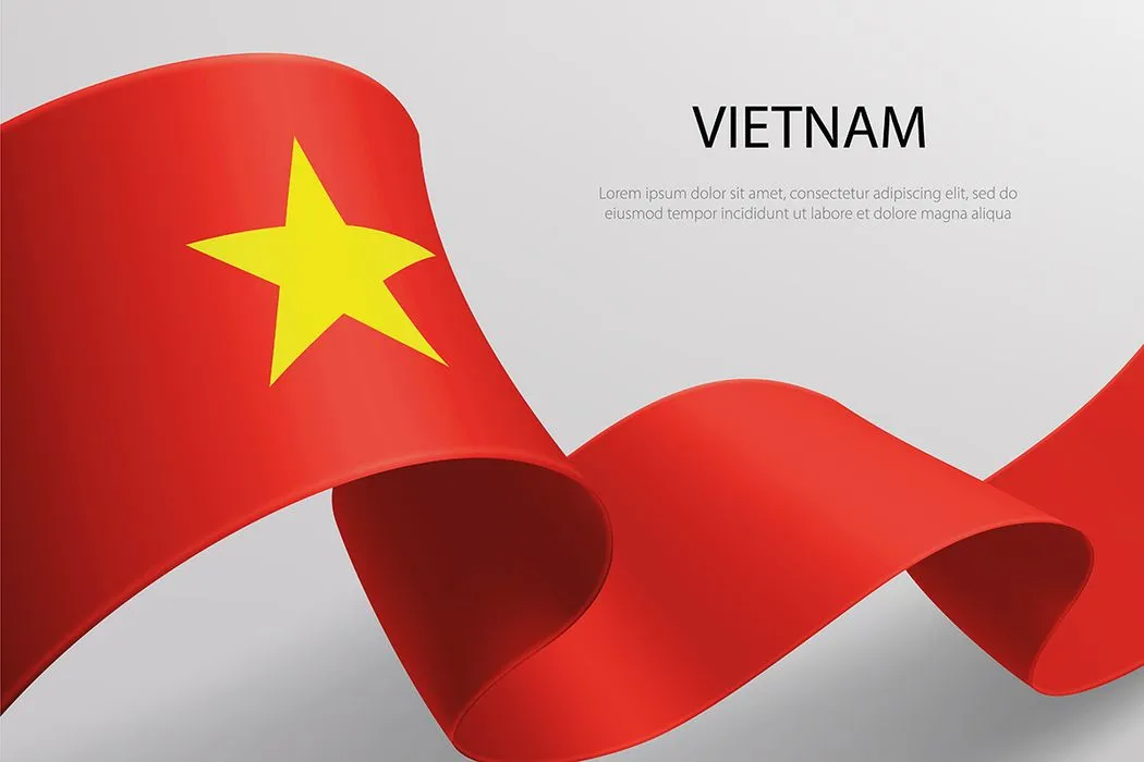 Background dải ruy băng cờ Việt Nam uốn lượn File AI 064