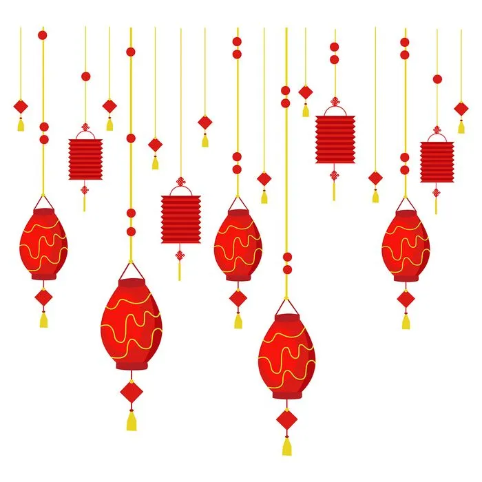 Ảnh minh họa đèn lồng đỏ chất lượng vector file AI CR016