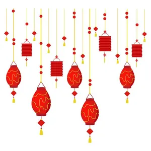 Ảnh minh họa đèn lồng đỏ chất lượng vector file AI CR016