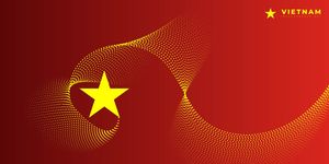 Ảnh background dải cờ Việt Nam tung bay vector mẫu số 156