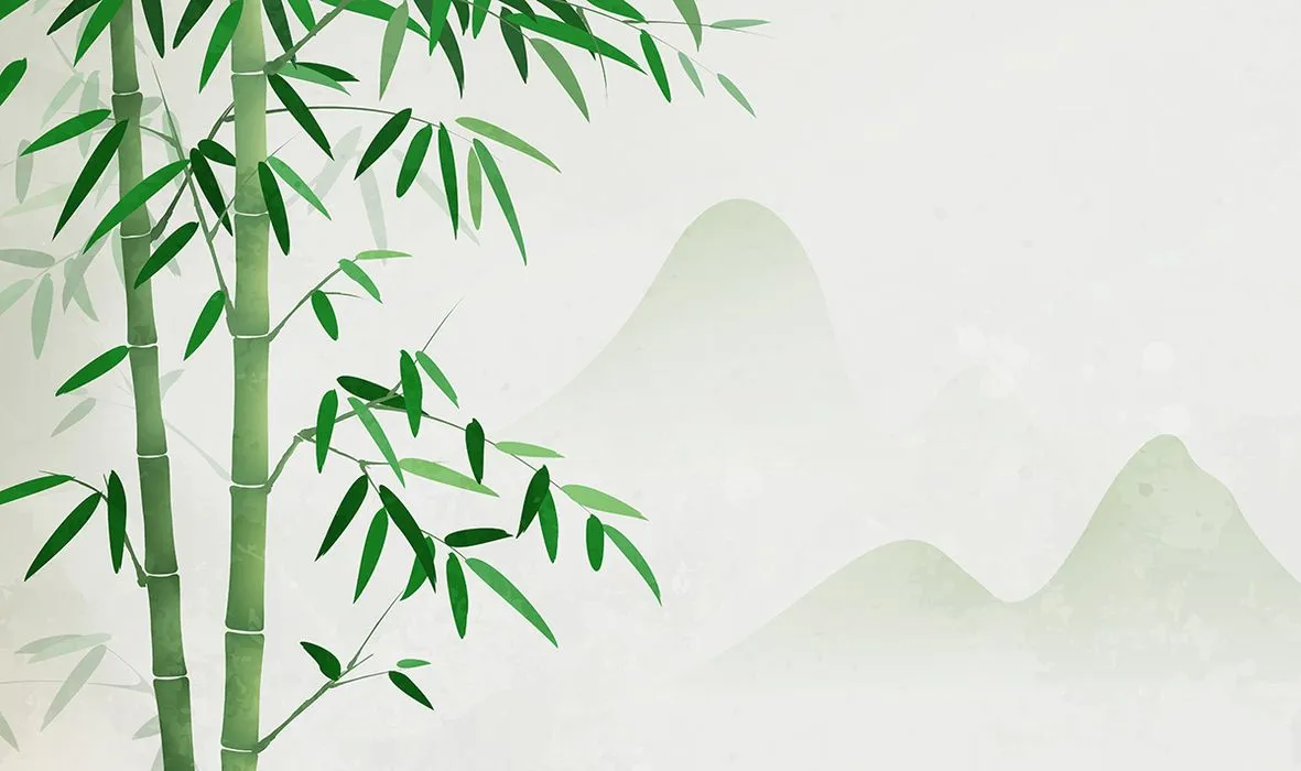 Mẫu backgroud rừng tre trúc nền núi mờ phong thủy File AI 137