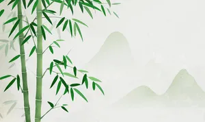 Mẫu backgroud rừng tre trúc nền núi mờ phong thủy File AI 137