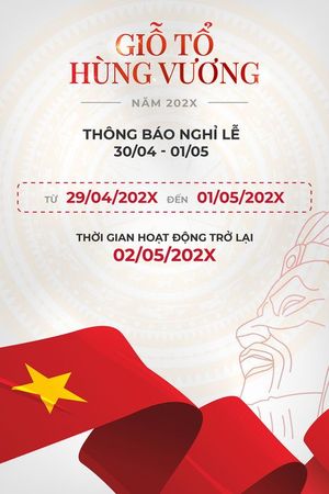 Ảnh cờ việt nam uốn lượn mẫu thông báo nghỉ lễ 161