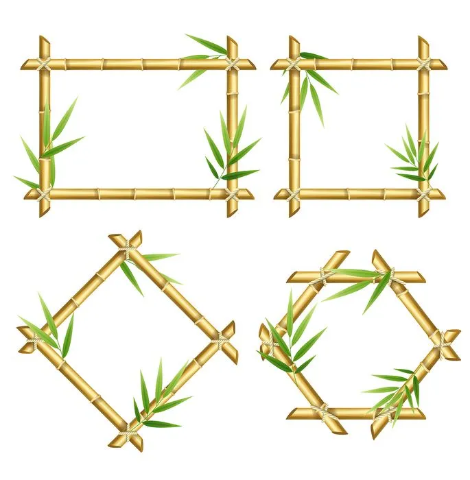 Bộ khung ảnh cây tre tự nhiên vector file AI 077
