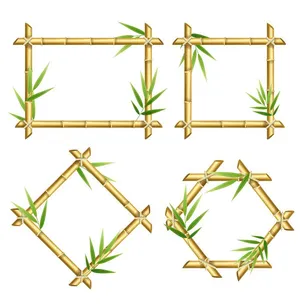 Bộ khung ảnh cây tre tự nhiên vector file AI 077