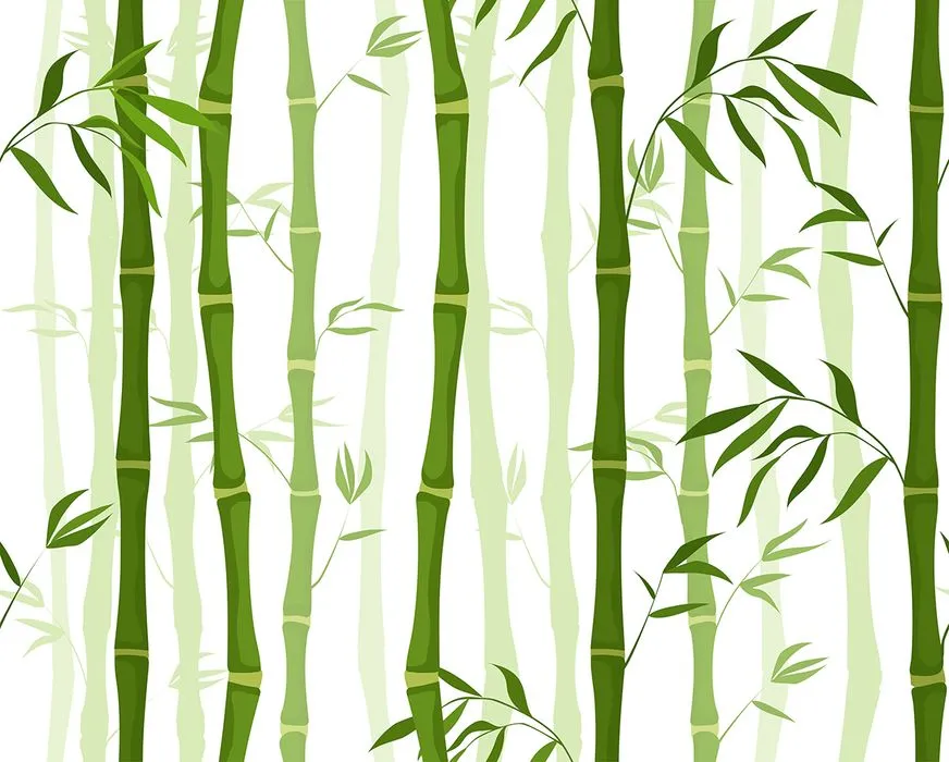 Mẫu pattern cây tre phong cách màu nước file AI 081