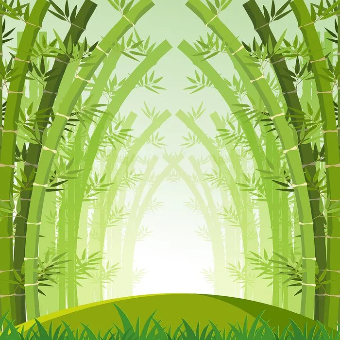Backgroud cây tre màu xanh hình vòm file AI 008
