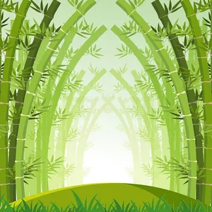 Backgroud cây tre màu xanh hình vòm file AI 008