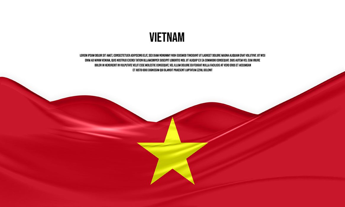 Ảnh background dải cờ Việt Nam tung bay vector mẫu số 169