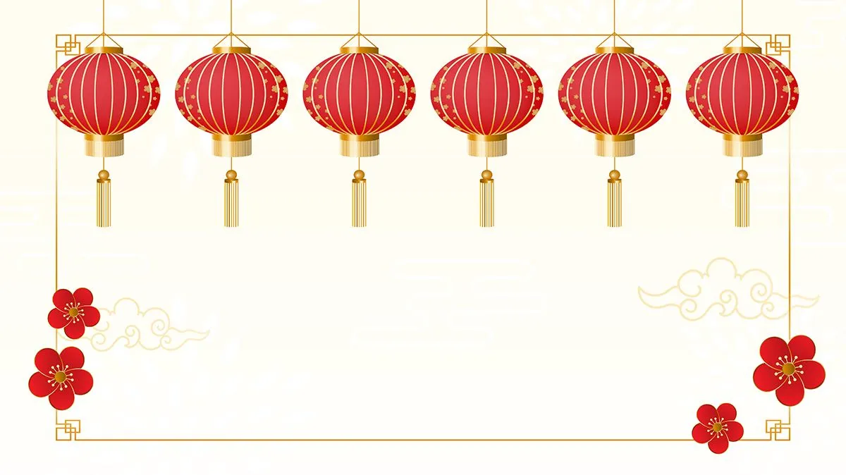 Khung ảnh đèn lồng đỏ lễ hội vector file AI CR003