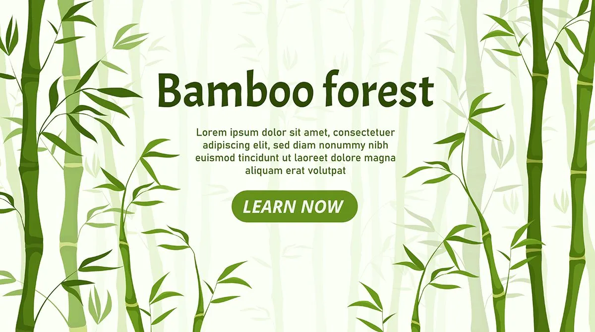 Mẫu banner, backgroud rừng cây tre màu xanh file AI 021