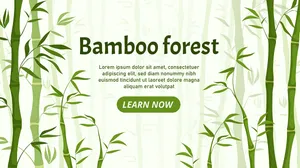 Mẫu banner, backgroud rừng cây tre màu xanh file AI 021