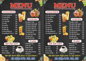 Menu hồng trà nền đen, hình ảnh nổi bật - File Corel