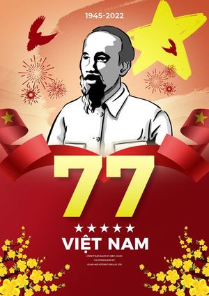 Poster chào mừng 77 năm ngày quốc khánh Việt Nam PSD 15